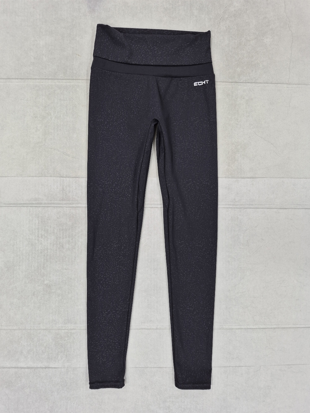 ECHT leggings women's medium black speckled high rise yoga athletic pants